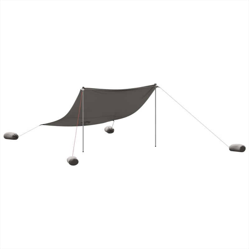 Load image into Gallery viewer, Vidaxl strandluifel met zandankers 304x300 cm grijs
