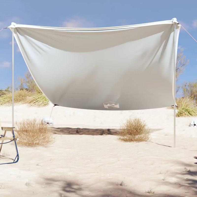 Load image into Gallery viewer, Vidaxl strandluifel met zandankers 304x300 cm grijs
