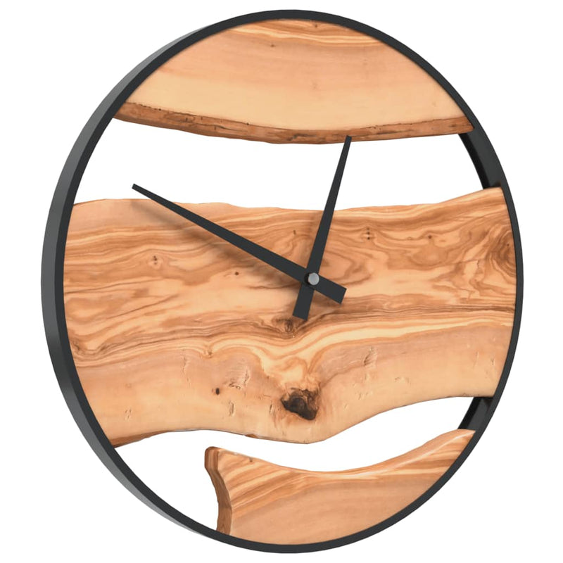 Load image into Gallery viewer, Vidaxl wandklok ø35 cm ijzer en olijfhout bruin
