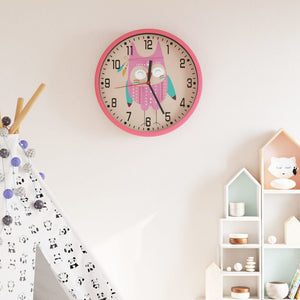 Vidaxl wandklok ø25,5 cm polystyreen en glas roze