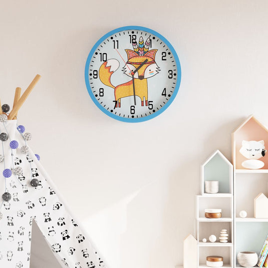 Vidaxl wandklok ø25,5 cm polystyreen en glas blauw