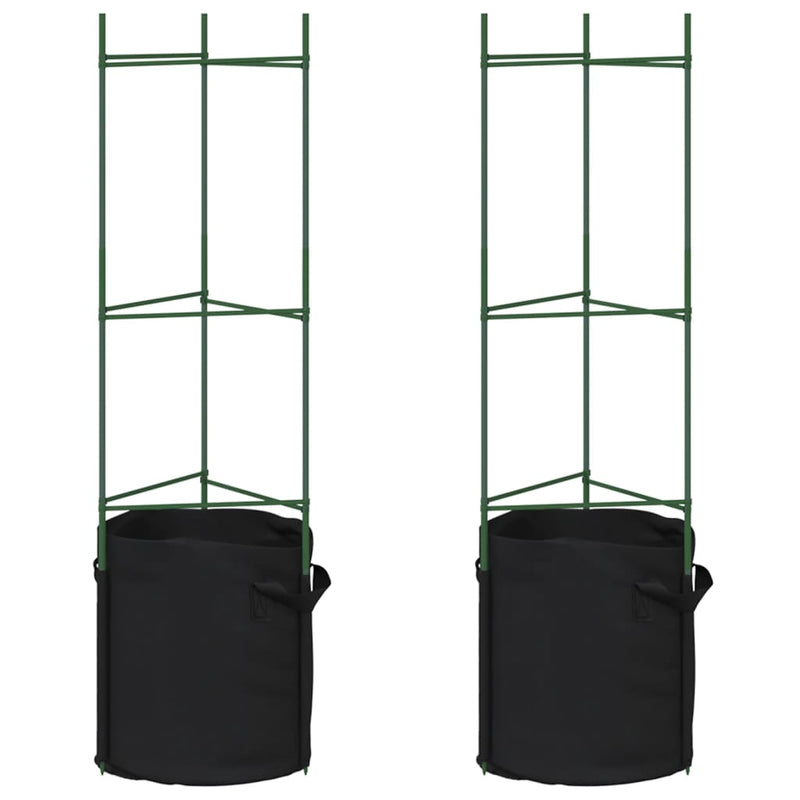 Load image into Gallery viewer, Vidaxl tomatenkooi met plantenzak 2 st 116 cm staal en polypropeen
