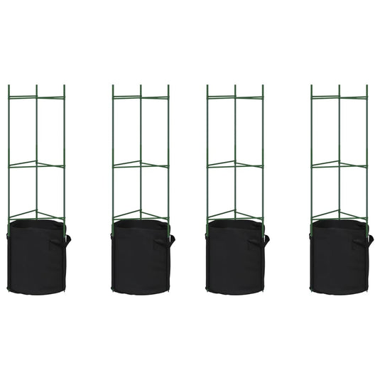 Vidaxl tomatenkooien met plantenzak 4 st 116 cm staal en polypropeen