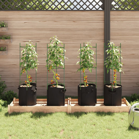 Vidaxl tomatenkooien met plantenzak 4 st 116 cm staal en polypropeen
