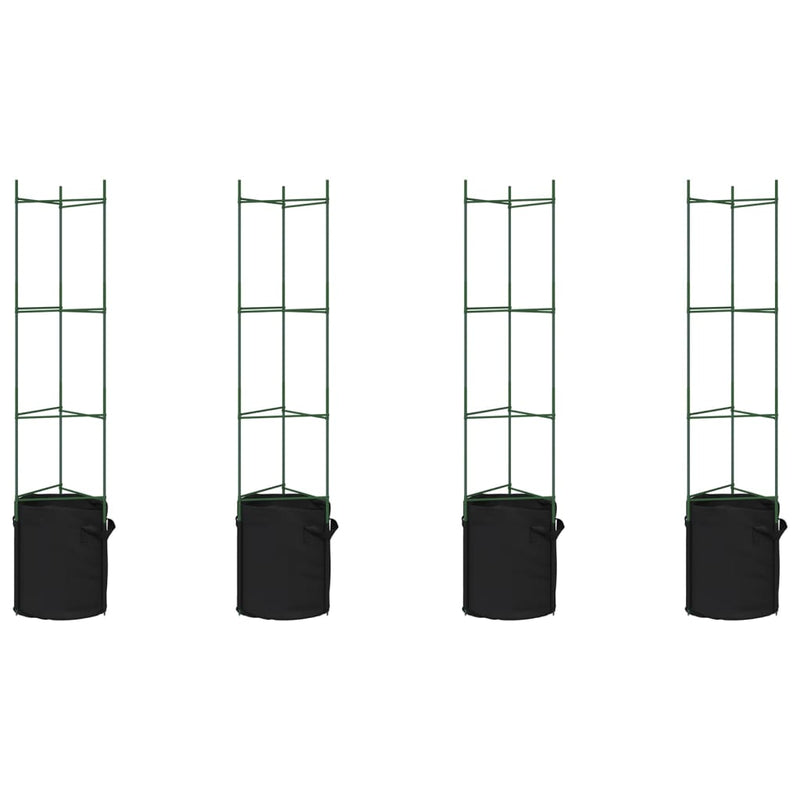 Load image into Gallery viewer, VidaXL Tomatenkooien met plantenzak 4 st 154 cm staal en polypropeen
