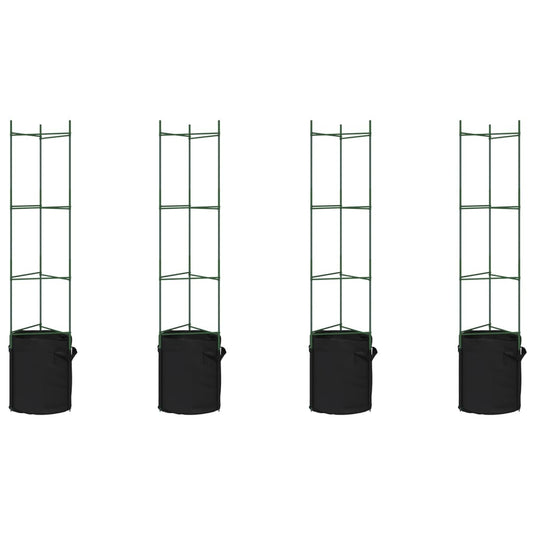 VidaXL Tomatenkooien met plantenzak 4 st 154 cm staal en polypropeen