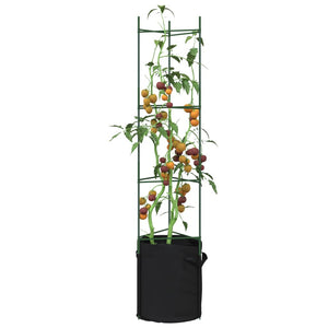 Vidaxl tomatenkooien met plantenzak 4 st 154 cm staal en polypropeen