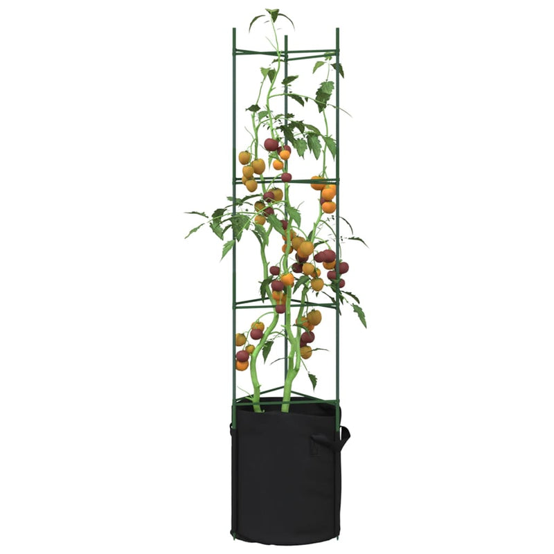 Load image into Gallery viewer, VidaXL Tomatenkooien met plantenzak 4 st 154 cm staal en polypropeen
