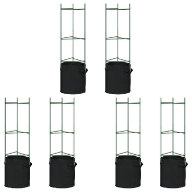 Vidaxl tomatenkooien met plantenzak 6 st 116 cm staal en polypropeen