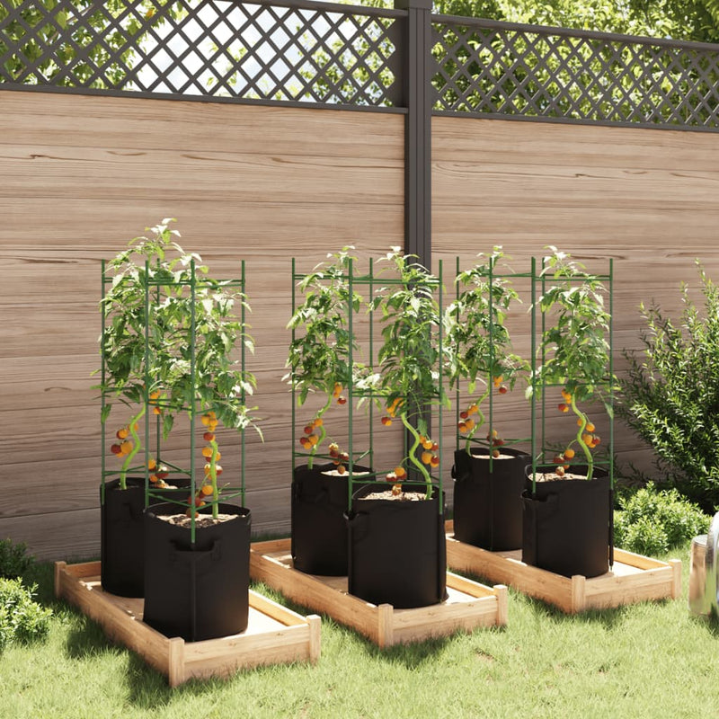 Load image into Gallery viewer, Vidaxl tomatenkooien met plantenzak 6 st 116 cm staal en polypropeen
