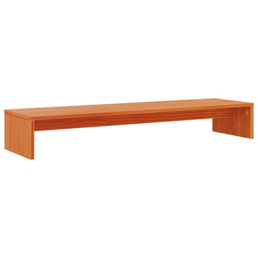 Vidaxl monitorstandaard 100x27x15 cm massief grenenhout wasbruin