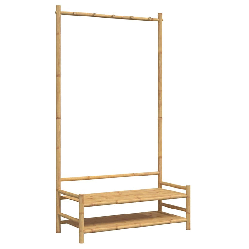 Load image into Gallery viewer, Vidaxl kledingrek met schappen 103x40x183 cm bamboe
