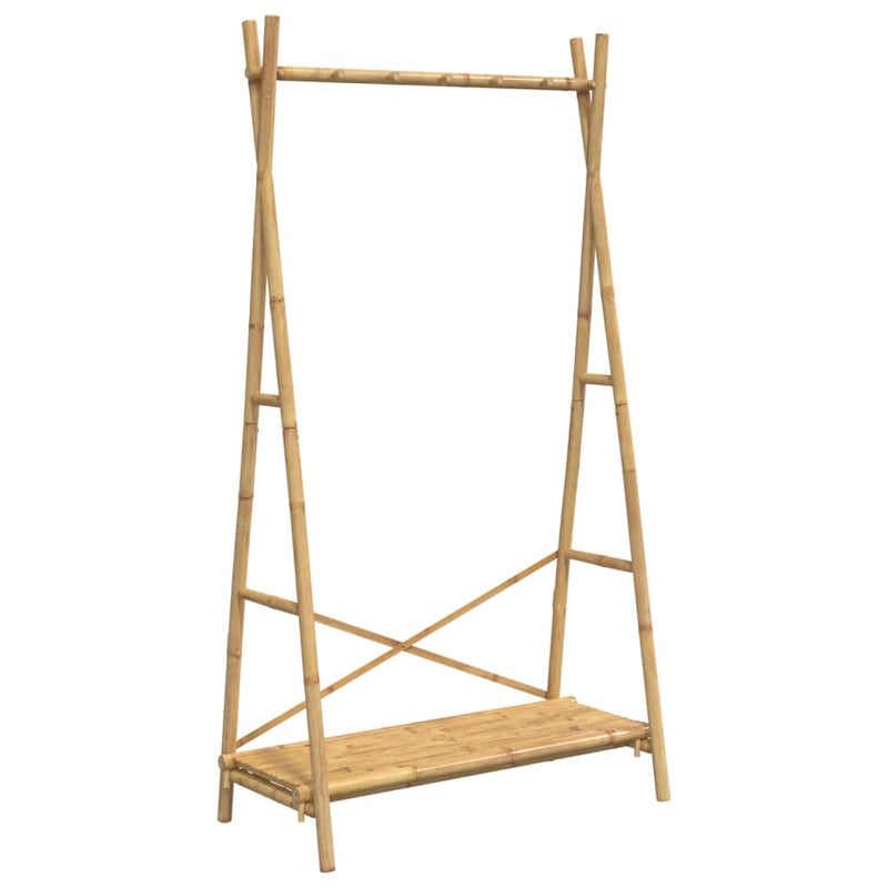 Load image into Gallery viewer, Vidaxl kledingrek met schap 102x50x190 cm bamboe
