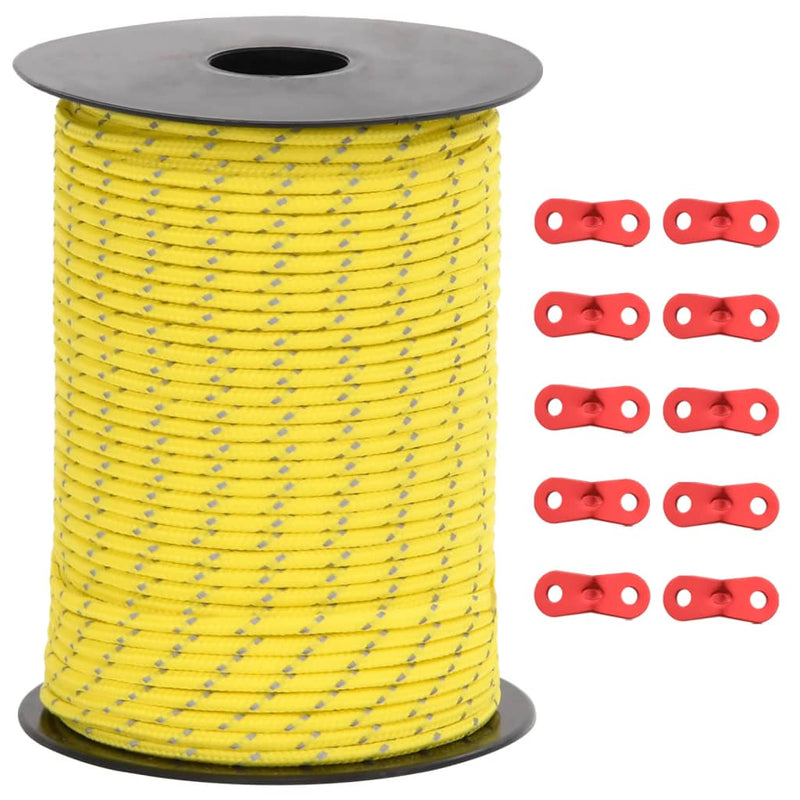 Load image into Gallery viewer, Vidaxl tentscheerlijn met reflecterende strips en spanners 50 m 3 mm
