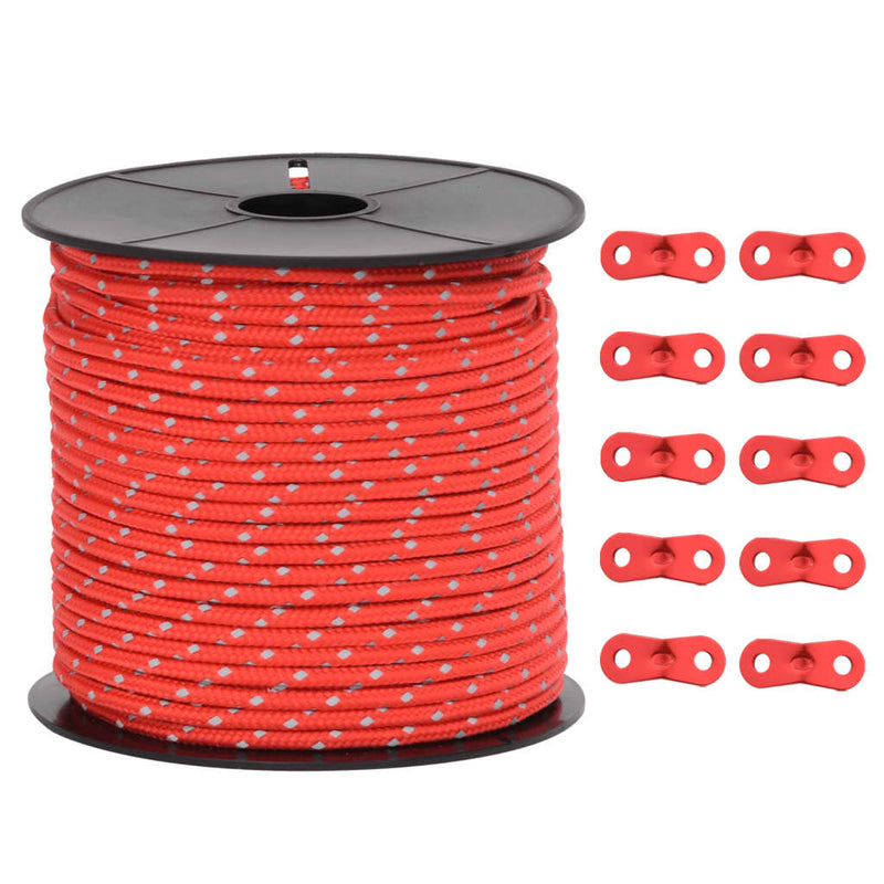 Load image into Gallery viewer, Vidaxl tentscheerlijn met reflecterende strips en spanners 50 m 4 mm
