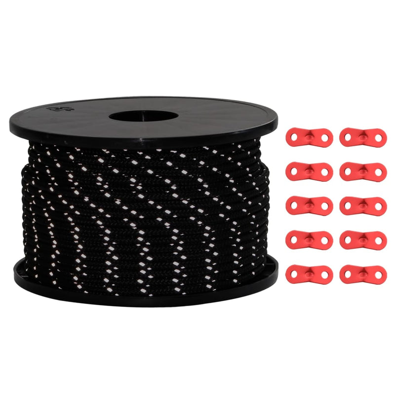Load image into Gallery viewer, Vidaxl tentscheerlijn met reflecterende strips en spanners 50 m 5 mm
