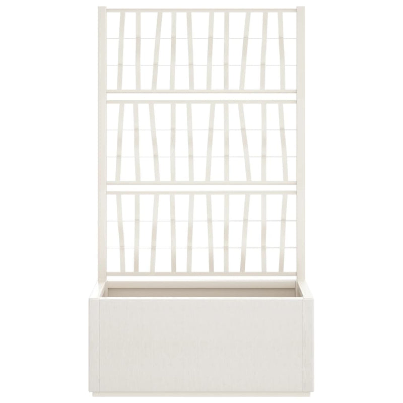 Load image into Gallery viewer, Vidaxl plantenbak met latwerk 80x36x140 cm polypropeen wit
