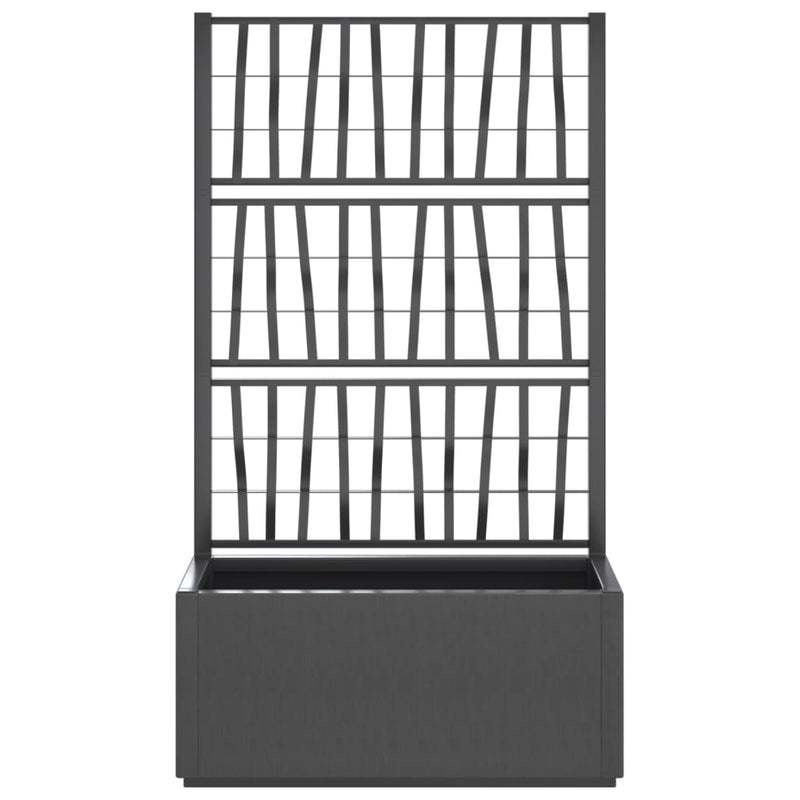 Load image into Gallery viewer, Vidaxl plantenbak met latwerk 80x36x140 cm polypropeen donkergrijs
