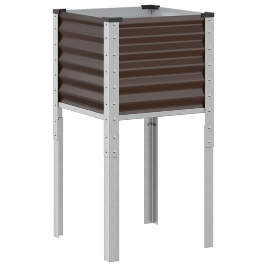 Vidaxl plantenbak bruin 45x45x88 cm staal