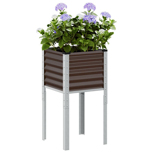 Vidaxl plantenbak bruin 45x45x88 cm staal