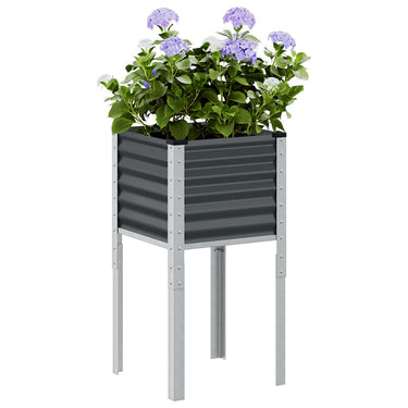 Vidaxl plantenbak antraciet 45x45x88 cm staal