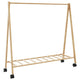 Vidaxl kledingrek met schappen en wielen 106x34x106,5 cm bamboe