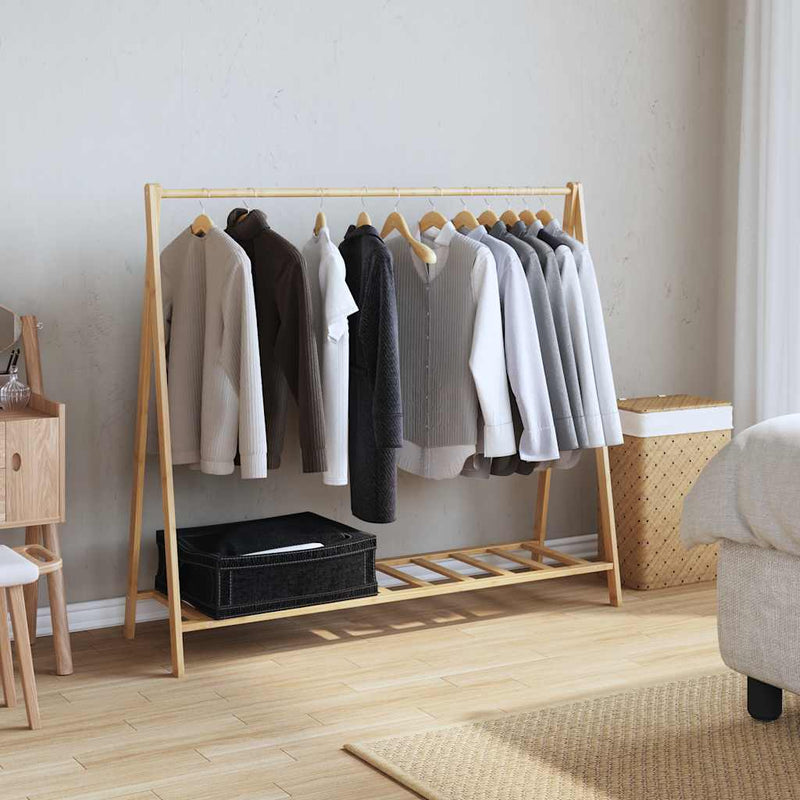 Load image into Gallery viewer, Vidaxl kledingrek met schappen 106x34x102 cm bamboe
