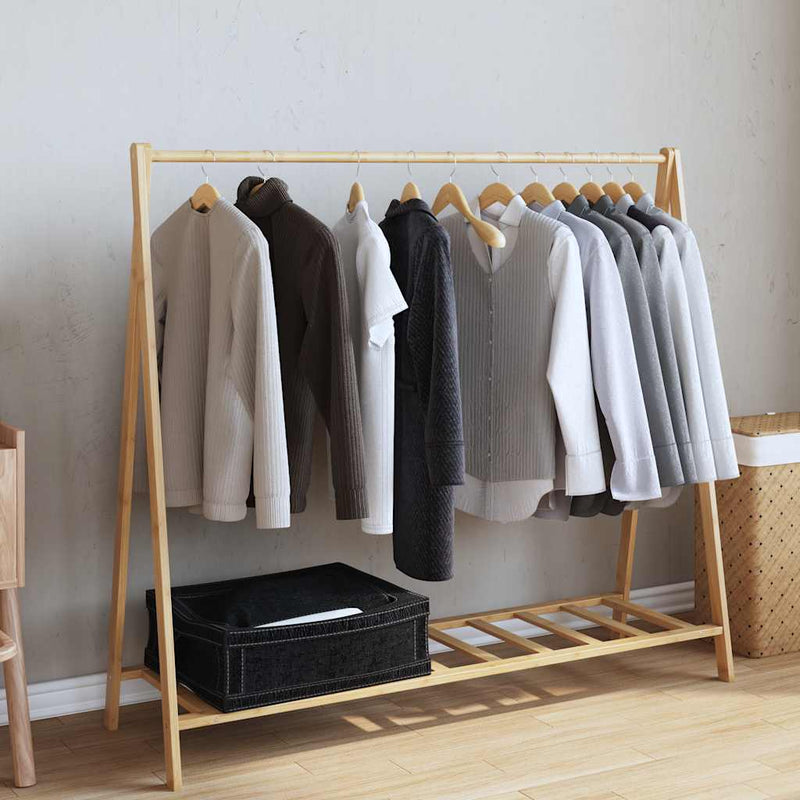 Load image into Gallery viewer, Vidaxl kledingrek met schappen 106x34x102 cm bamboe
