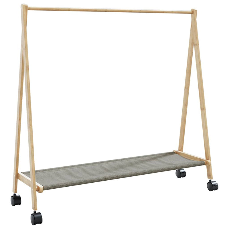Afbeelding laden in galerijviewer, Vidaxl kledingrek met schappen en wielen 106x34x106,5 cm bamboe
