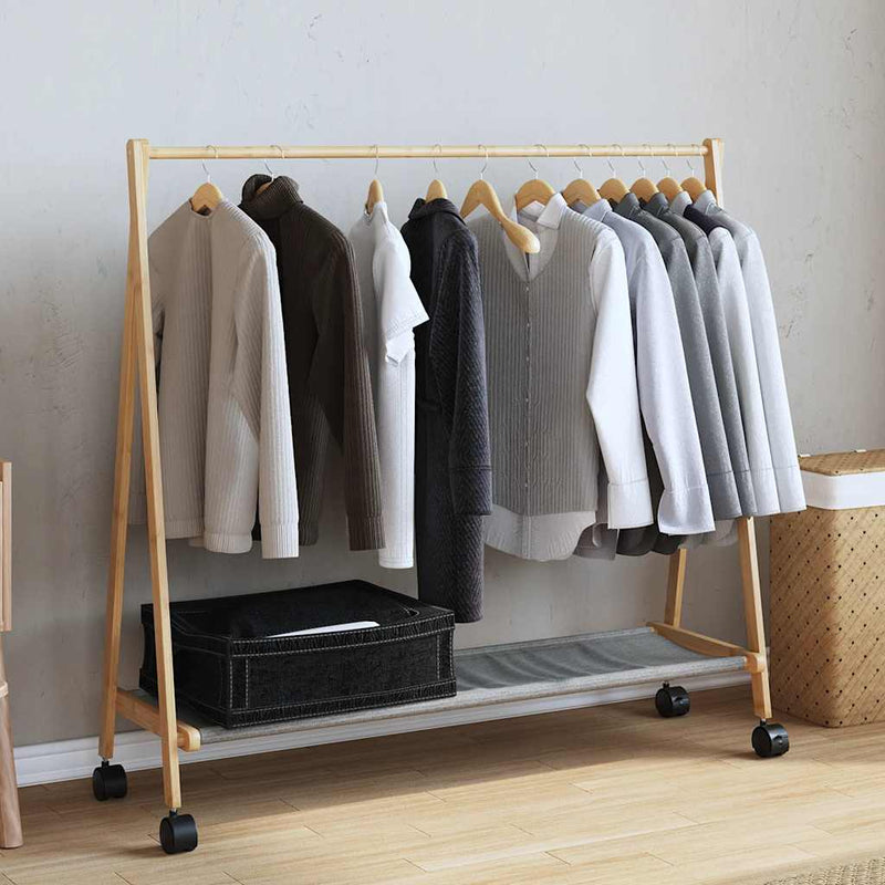 Afbeelding laden in galerijviewer, Vidaxl kledingrek met schappen en wielen 106x34x106,5 cm bamboe
