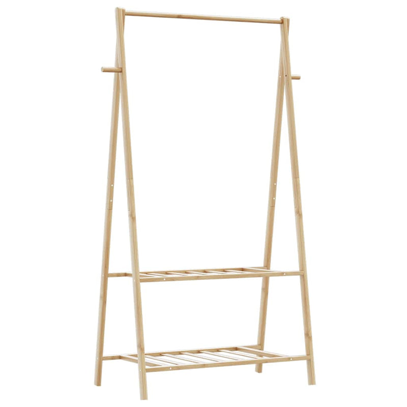 Load image into Gallery viewer, Vidaxl kledingrek met schappen 96x45,5x150,5 cm bamboe
