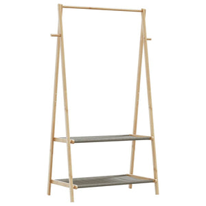 Vidaxl kledingrek met schappen 96x45,5x150,5 cm bamboe
