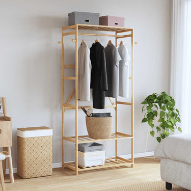 Vidaxl kledingrek met schappen 80x40x175 cm bamboe