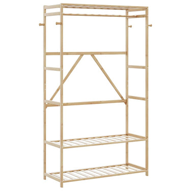 Vidaxl kledingrek met schappen 110x40x175 cm bamboe
