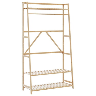 Vidaxl kledingrek met schappen 110x40x180 cm bamboe