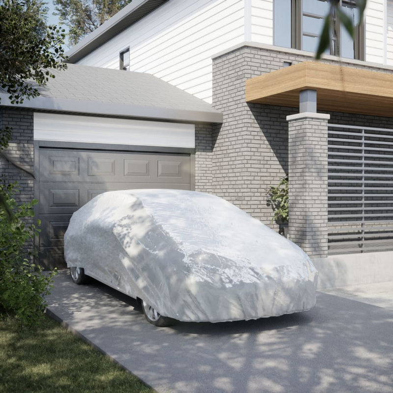 Load image into Gallery viewer, Vidaxl autohoes voor sedan met gespriemen m volledig zilverkleurig
