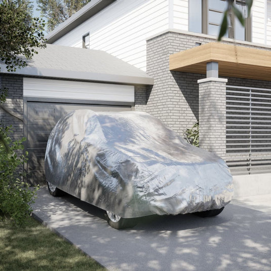 Vidaxl autohoes voor suv met gespriemen l volledig zilverkleurig