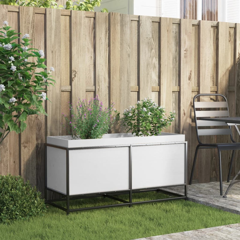 Load image into Gallery viewer, Vidaxl plantenbak 100x40x50 cm massief grenenhout wit
