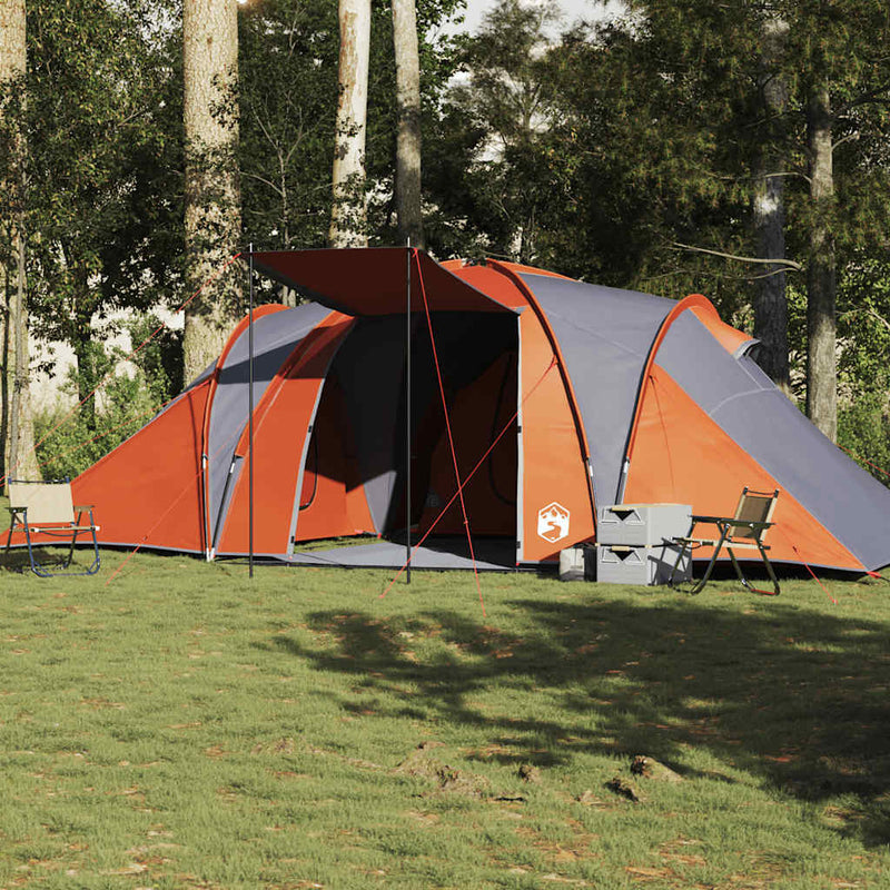 Load image into Gallery viewer, Vidaxl koepeltent 6-persoons waterdicht grijs en oranje
