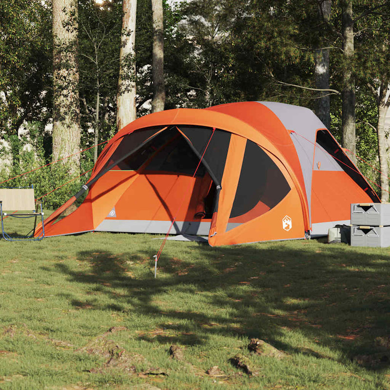 Load image into Gallery viewer, Vidaxl tunneltent 6-persoons waterdicht grijs en oranje
