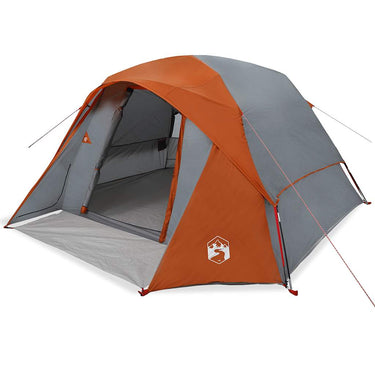Vidaxl tent 4-persoons waterdicht grijs en oranje
