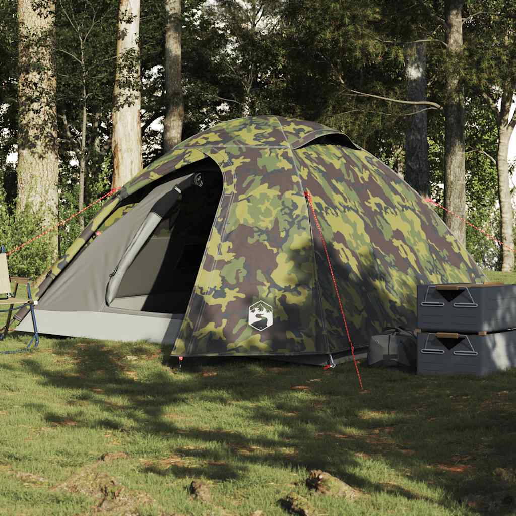 VidaXL Koepeltent 4-persoons waterdicht camouflage