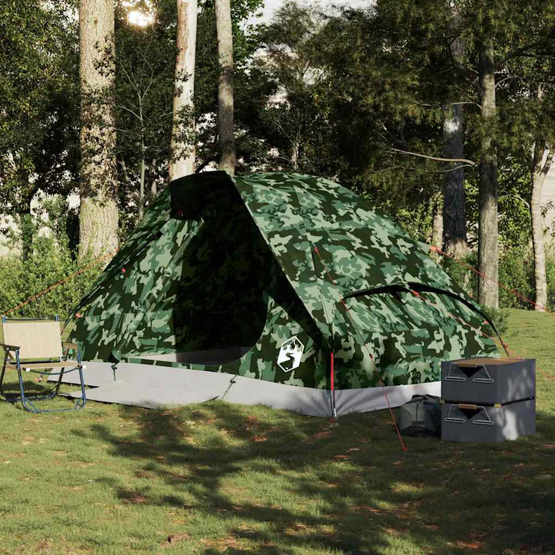 Load image into Gallery viewer, Vidaxl koepeltent 4-persoons waterdicht camouflage
