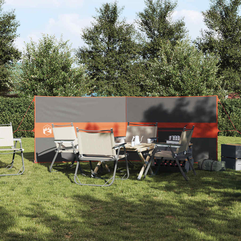 Afbeelding laden in galerijviewer, Vidaxl windscherm camping waterdicht 344x120 cm grijs en oranje
