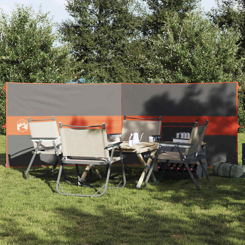 Afbeelding laden in galerijviewer, Vidaxl windscherm camping waterdicht 344x120 cm grijs en oranje
