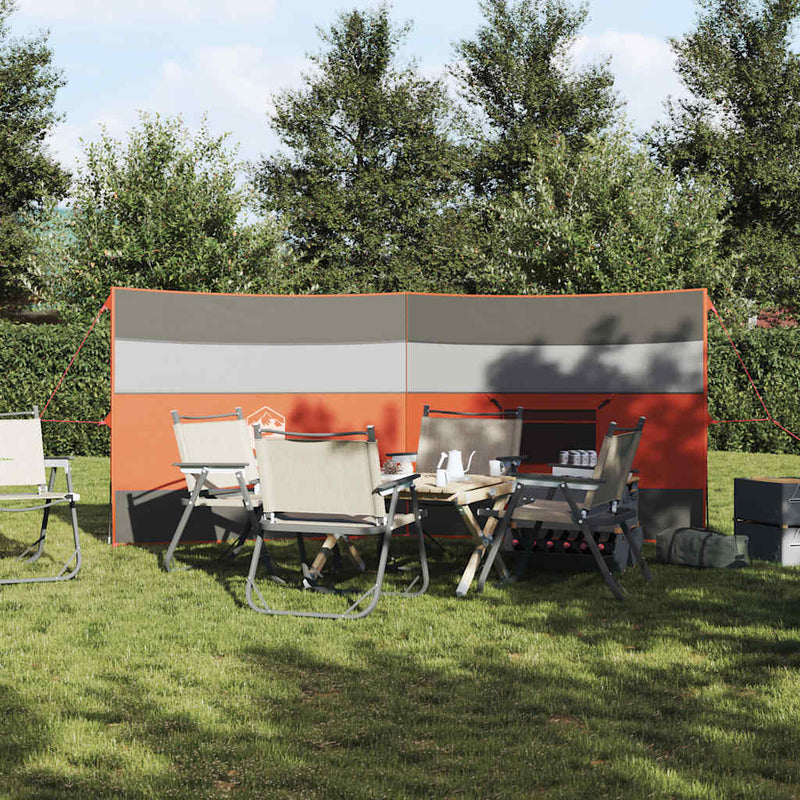 Afbeelding laden in galerijviewer, Vidaxl windscherm camping waterdicht 340x130 cm grijs en oranje
