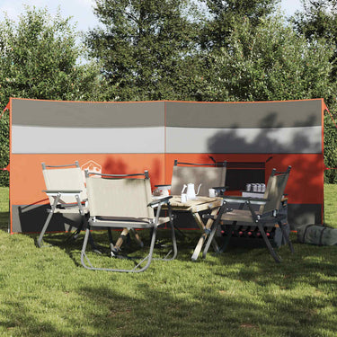 Vidaxl windscherm camping waterdicht 340x130 cm grijs en oranje