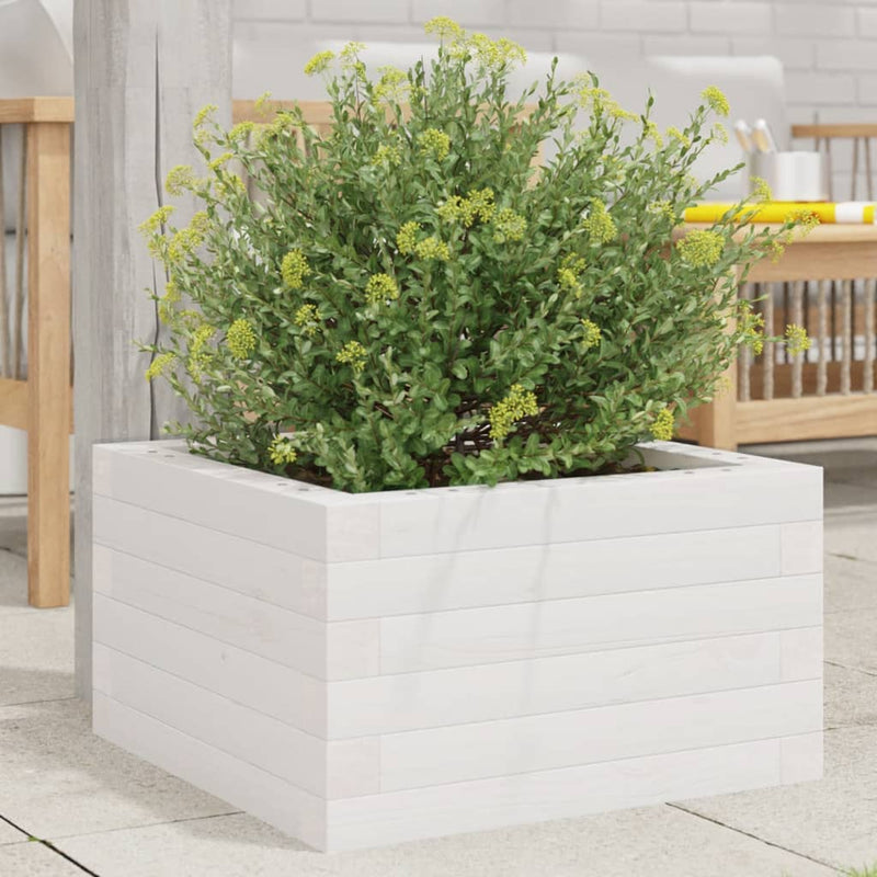 Load image into Gallery viewer, Vidaxl plantenbak 40x40x23 cm massief grenenhout wit
