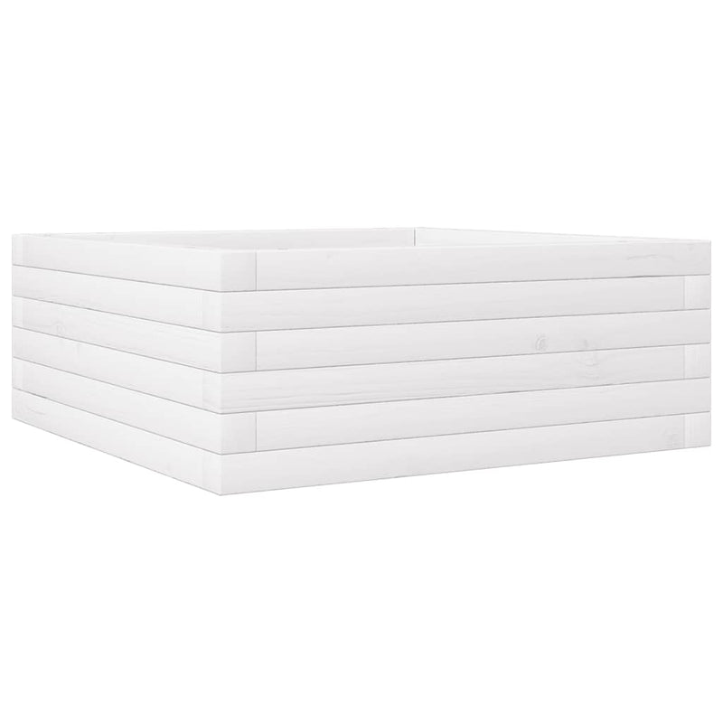 Load image into Gallery viewer, Vidaxl plantenbak 60x60x23 cm massief grenenhout wit
