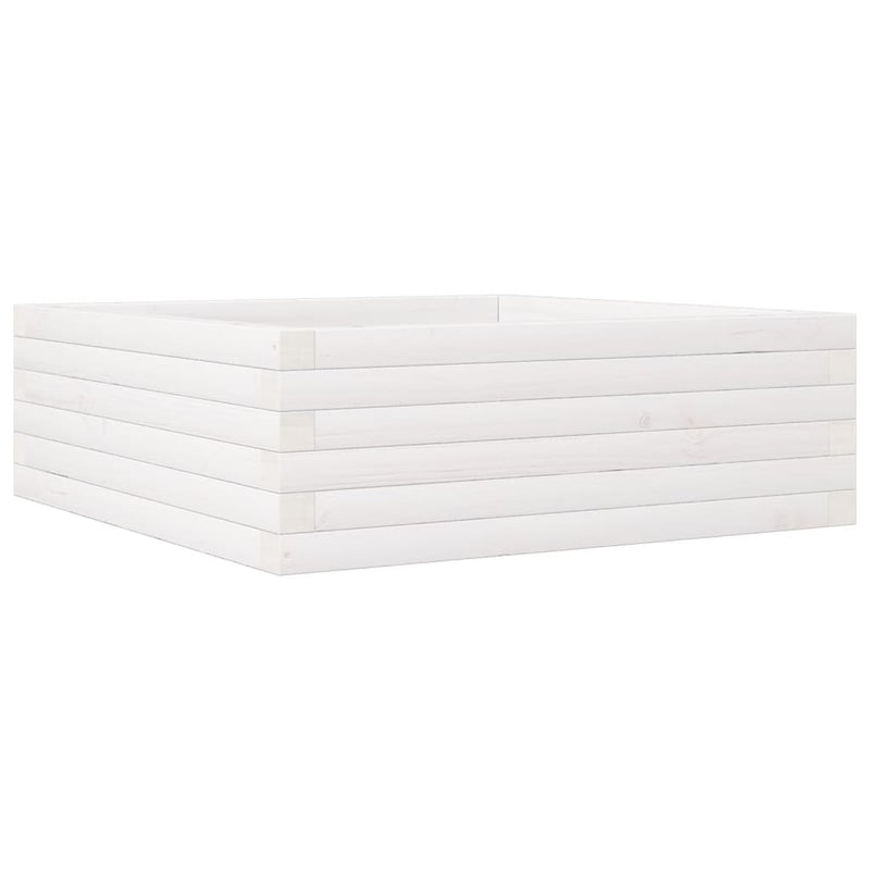 Load image into Gallery viewer, Vidaxl plantenbak 70x70x23 cm massief grenenhout wit
